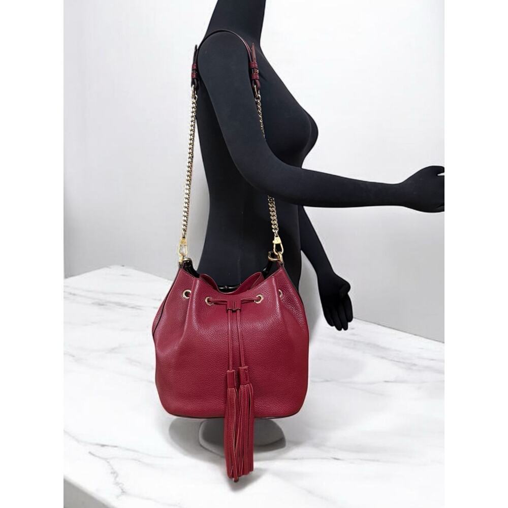 GUCCI Miss Bamboo Pebble Calfskin Bucket Bag - Picture 8 of 16
